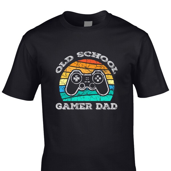 Jugador de la vieja escuela papá camiseta de los hombres video games consola PC gamer funny regalo broma día del padre gruñón