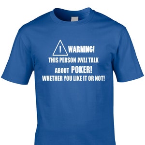 Camiseta divertida de póquer para hombre, juego de cartas Texas Hold'em Omaha, juego de azar, juego de apuestas, pasatiempo, idea genial para regalo, broma, cumpleaños