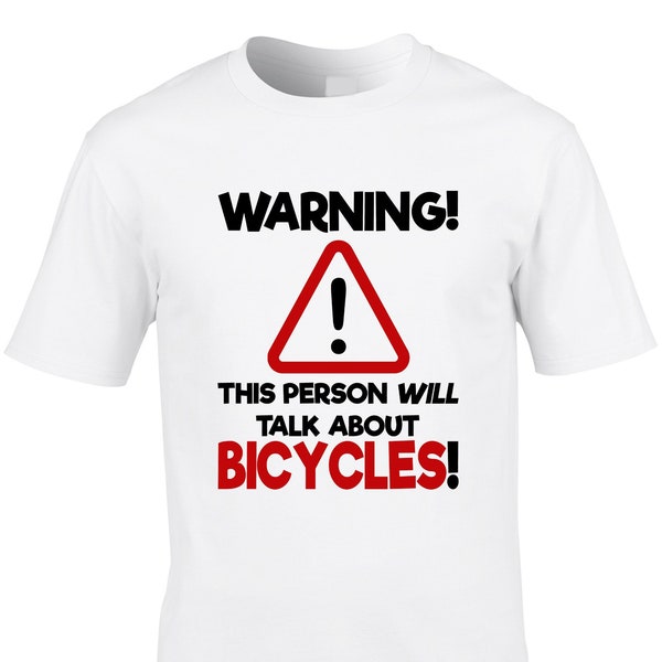 Bicycles Men's T-Shirt Funny Warning Talk About Hobby Bike Biker Rider Tour Fitness Sport Mechanic Shop Cool Gift Idea Joke