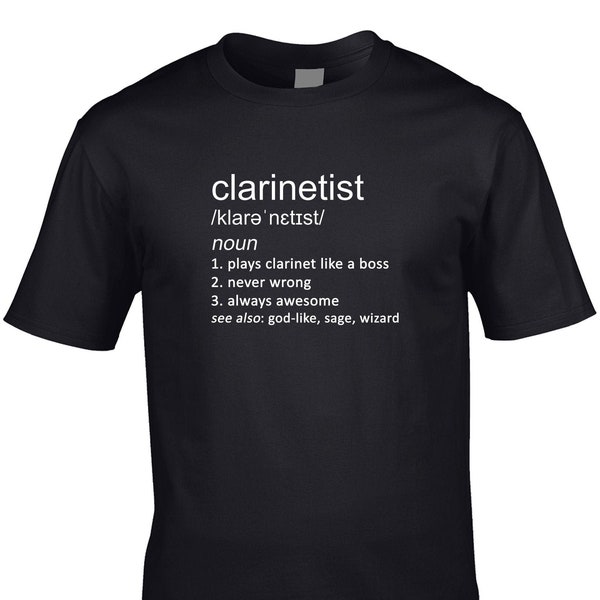 Clarinetist Men's Funny Definition T-Shirt Clarinet Orchestra Classical Music Musician Instrument Player Hobby Cool Gift Idea Joke Birthday
