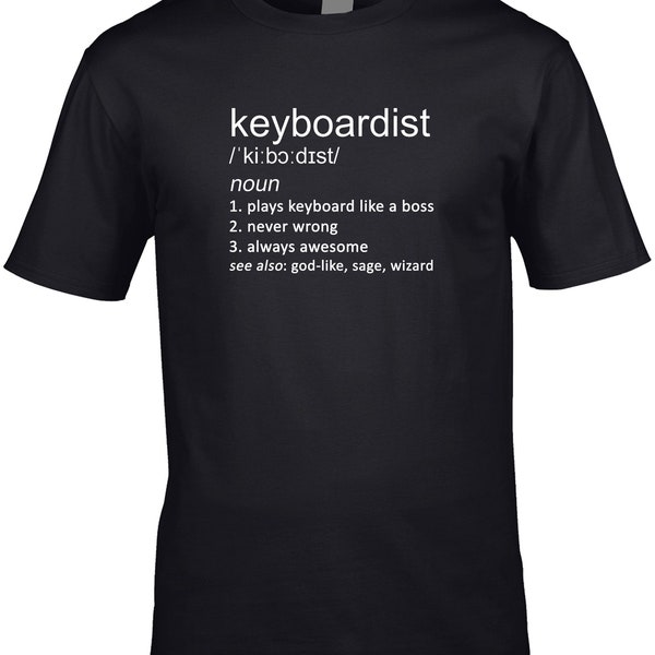 Keyboardist Men's Funny Definition T-Shirt Best Music Musician Pianist Piano Player Keyboard Synth Band Rock Cool Gift Idea Joke Birthday