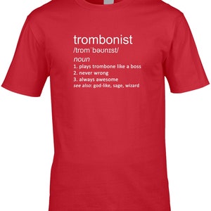 Trombonist Men's Funny Definition T-Shirt Music Musician Trombone Jazz Music Musician Band Cool Gift Idea Joke Birthday