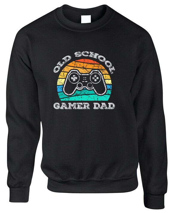 Old School Gamer Papa Sweat shirt Homme Jeux Video Console PC Gamer Drole Cadeau Jogue Fete des Peres Grumpy Etsy France