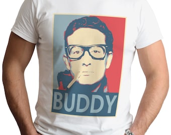 Buddy Holly Men's T-Shirt Funny Rock Roll The Crickets Band T-Shirt Buddy Holly T Shirt Music Tee Top Gift Idea