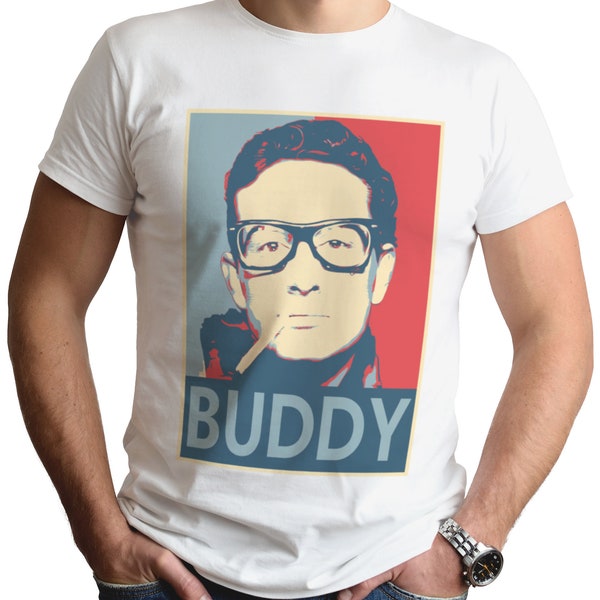 Buddy Holly Men's T-Shirt Funny Rock Roll The Crickets Band T-Shirt Buddy Holly T Shirt Music Tee Top Gift Idea