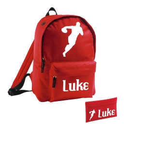 Ensemble personnalisé pour enfants, joueur de rugby, sac à dos et trousse Ajoutez n'importe quel nom garçons filles cartable ligue sportive Union Team Club