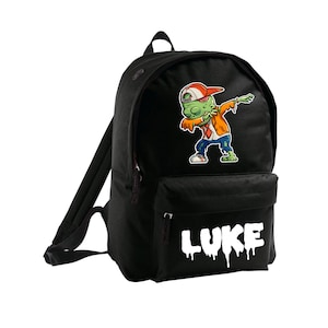 Sac à dos de tamponnage zombie pour enfants personnalisé, ajoutez le nom de votre choix, cartable pour garçons et filles, film drôle de zombies d'horreur, graphique cool