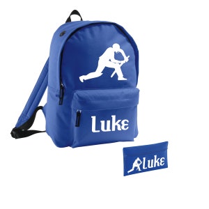 Ensemble personnalisé pour enfants, batteur de cricket, sac à dos et trousse à crayons, ajoutez n'importe quel nom garçons filles cartable sport match équipe club chauve-souris balle