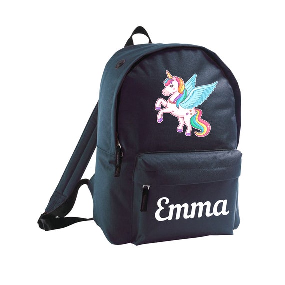 Kids Unicorn Personalised Backpack Rucksack Add Name Boys Girls School Bag Book Study Primary Secondary Rainbow Etsy UK