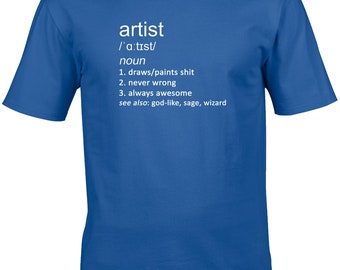 Artist Men's Funny Definition T-shirt Art Illustrator Draw Drawing
