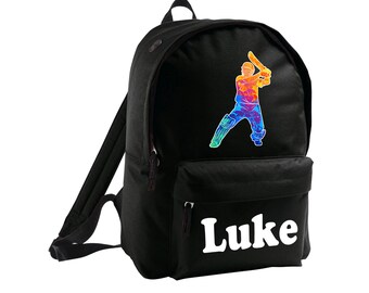 Sac à dos pour enfants batteur de cricket personnalisé ajoutez le nom de votre choix garçons filles cartable sport ligue test club joueur d&#39;équipe graphique sympa