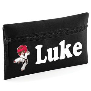 Estuche de taekwondo personalizado con cualquier nombre, elección de colores, arte marcial, deporte de combate, escuela, idea de regalo para niños, personalizado, para niños y niñas