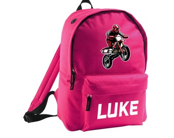 Mochila de motocross personalizada para niños: mochila escolar con