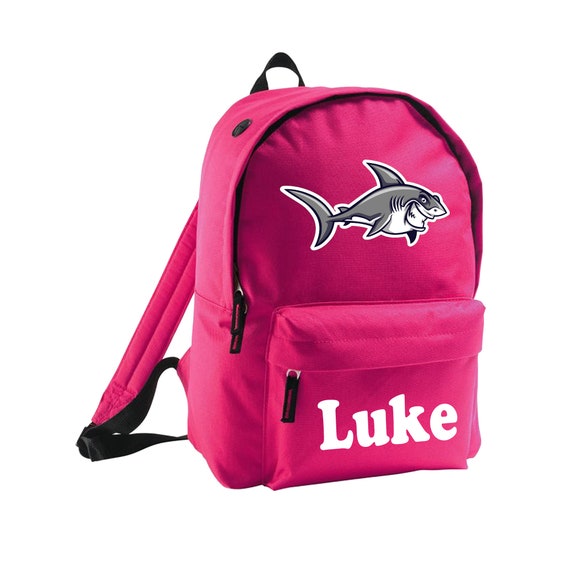 Great White Shark Kids Backpack Personalised Add Name of Choice Boys Girls School  Bag Book Sea Ocean Fish Water Cool Graphic 