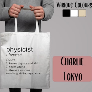 Funny Physicist Definition Cotton Tote Bag - Science Gift