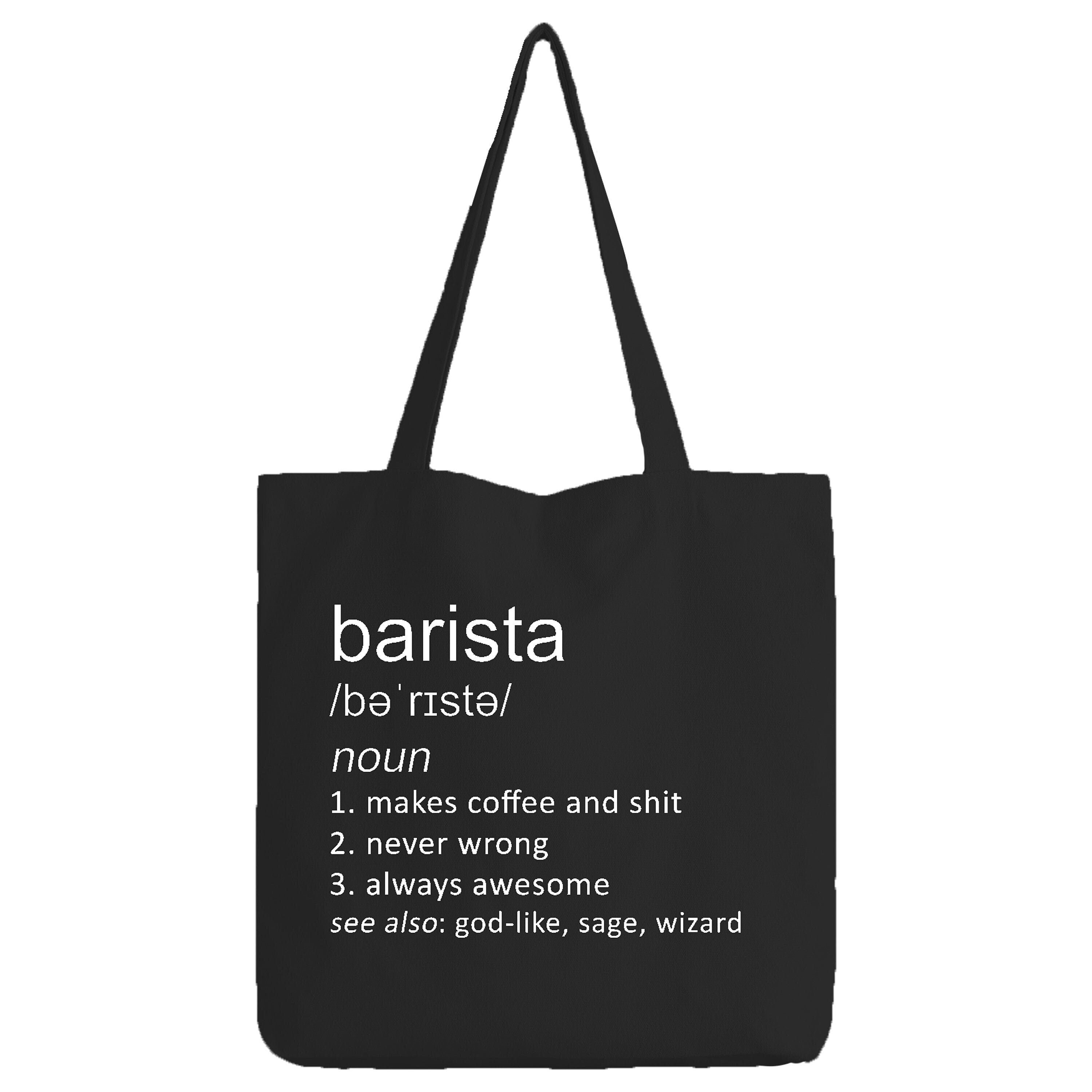 Barista Funny Tote Bag Black White Beige Shopping Shopper Job - Etsy
