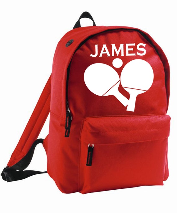 Kids Table Tennis Customised Backpack School Personalised Add 