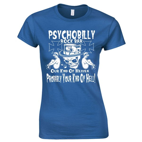 Psychobilly Rock Bar Womens T-Shirt-einzigartiges Design Damen T-Shirt