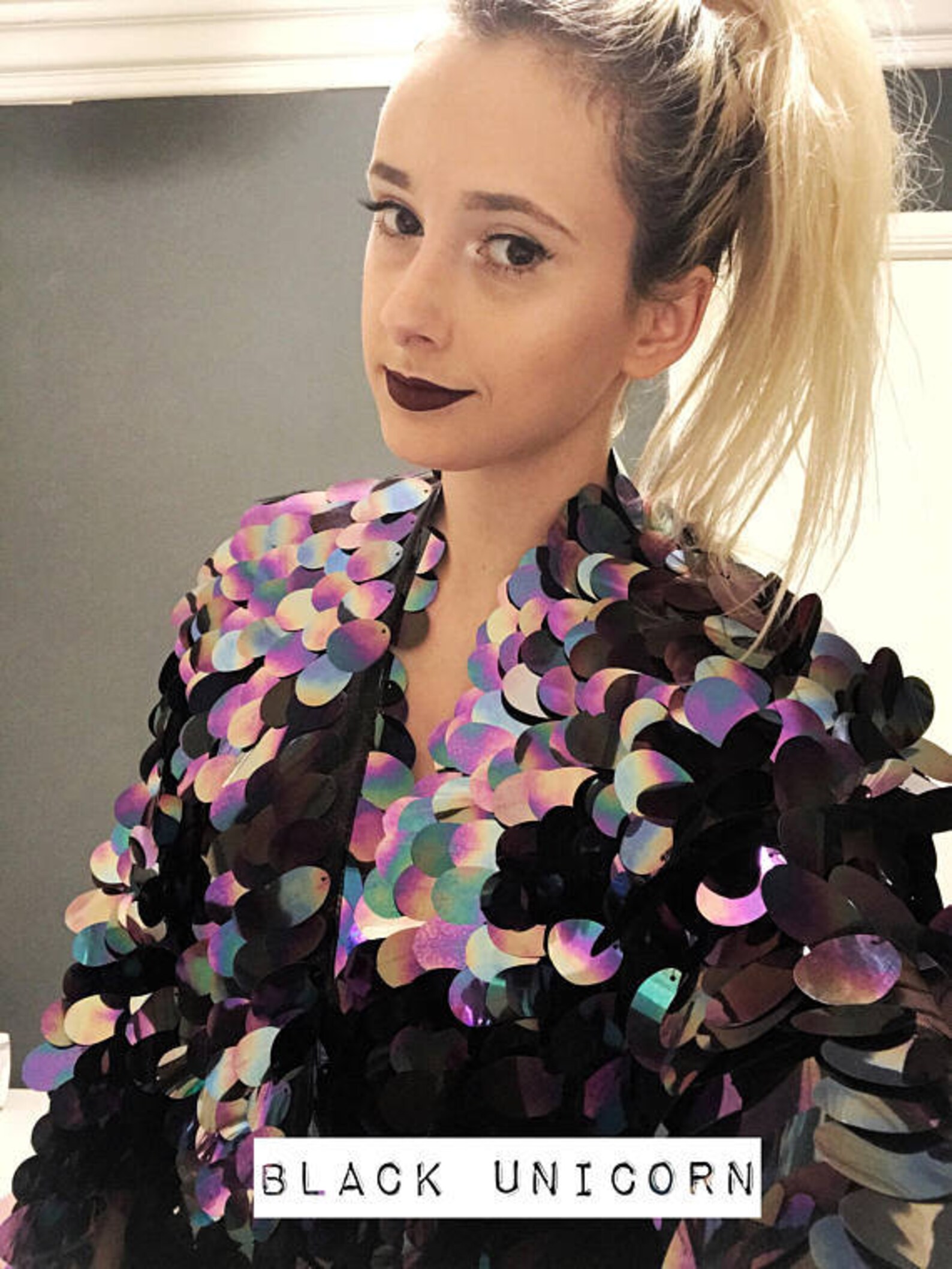 Black Sequin Kimono Long Sleeves Kimono EDC Etsy