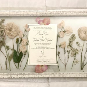 Custom Personalized Wedding Flowers & Mementos Shadowbox Collage