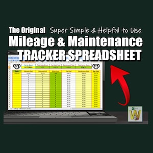 The Mileage & Maintenance Tracker Excel Spreadsheet | Expense Log | Vehicle Tracking Calculator