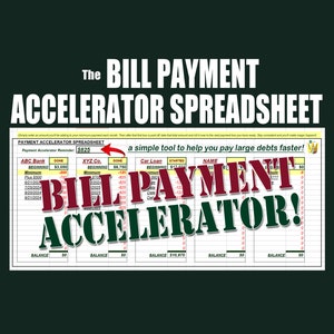 Kalkylbladet BILL PAYMENT ACCELERATOR | Bli skuldfri snabbare | Verktyg för personlig ekonomi