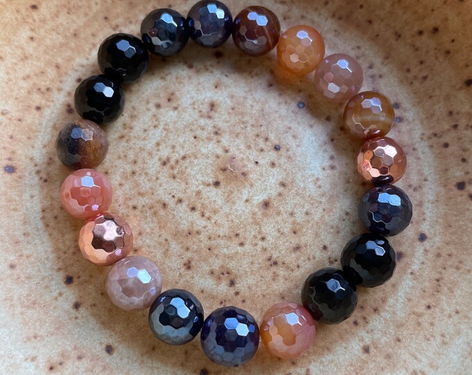 Chunky Spooky Bracelet | Obsidian, Rutile Quartz, Hematite, Onyx, Mystic Onyx, Moonstone, Amethyst, + Agate | Halloween | Spiritual Junkies