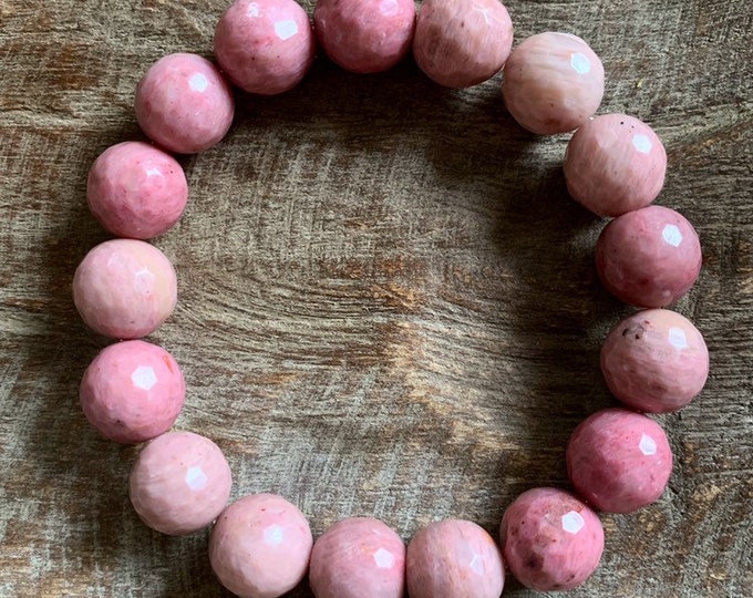 Super Chunky Rhodonite | 12 mm | Spiritual Junkies | Yoga + Meditation | Stackable Mala Bracelet