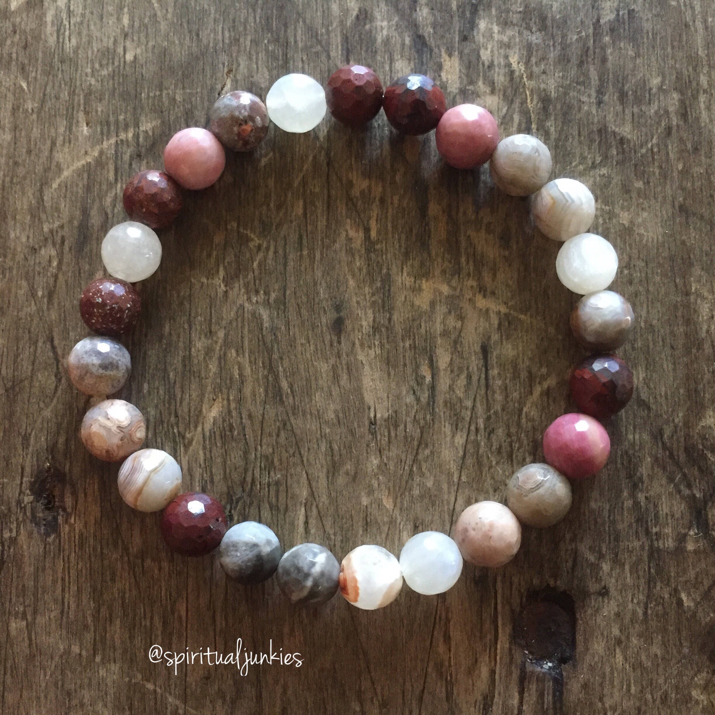 Healing Heart Red Jasper Moonstone Rhodonite Crazy Lace Etsy