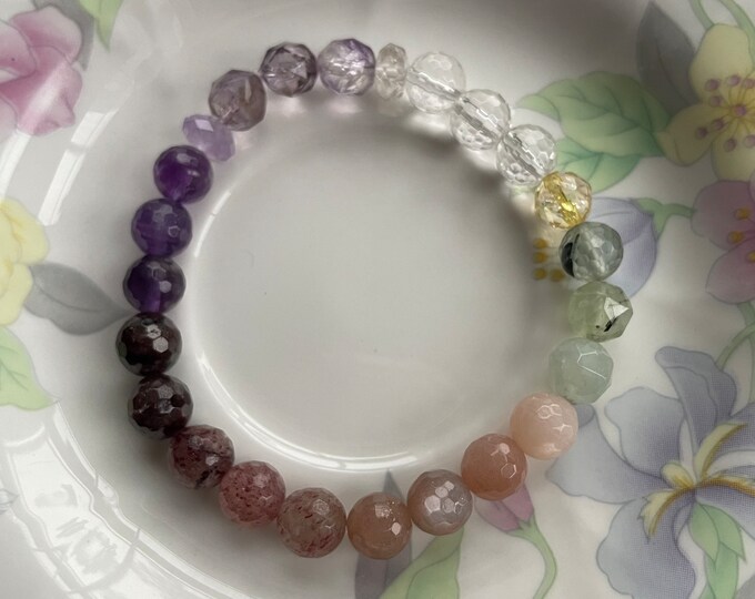 Be Mine Bracelet | Amethyst, Garnet, Strawberry Quartz, Sunstone, Moonstone, Prehnite, Citrine + Quartz | Spiritual Junkies