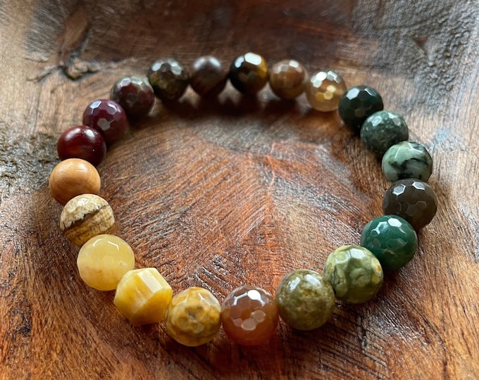 Earthy You Are My Sunshine Bracelet | Rainbow Gemstones | 8 mm | Spiritual Junkies | Yoga + Meditation | Mala