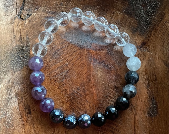 Circle of Healing Bracelet | Quartz Crystal, Mystic Amethyst, Mystic Onyx, Onyx + Tourmalated Quartz | 8 mm | Spiritual Junkies