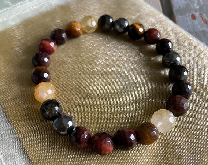 Money Magick Bracelet | Red Tiger Eye, Tiger Eye, Citrine, Obsidian, + Hematite | 8 mm | Spiritual Junkies | Yoga Mala