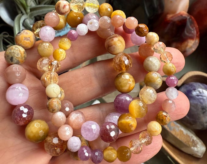 Love + Sunshine Bracelet | Teddylicious | Citrine, Crazy Lace Agate, Blond Tiger Eye, Sunstone, Ruby + Kunzite | Spiritual Junkies