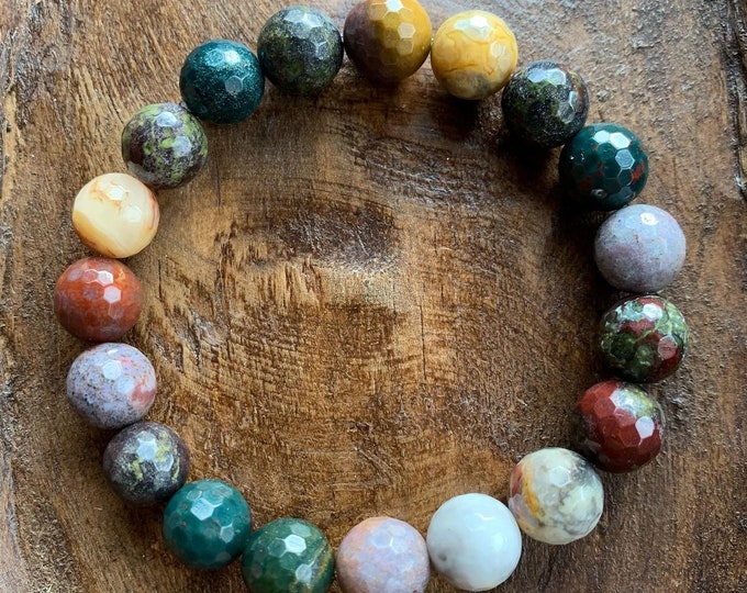 Chunky Dragon Magic Bracelet | Crazy Lace Agate, Bloodstone, Dragon Blood + Ocean Jasper | Spiritual Junkies | Yoga | Mala Beads