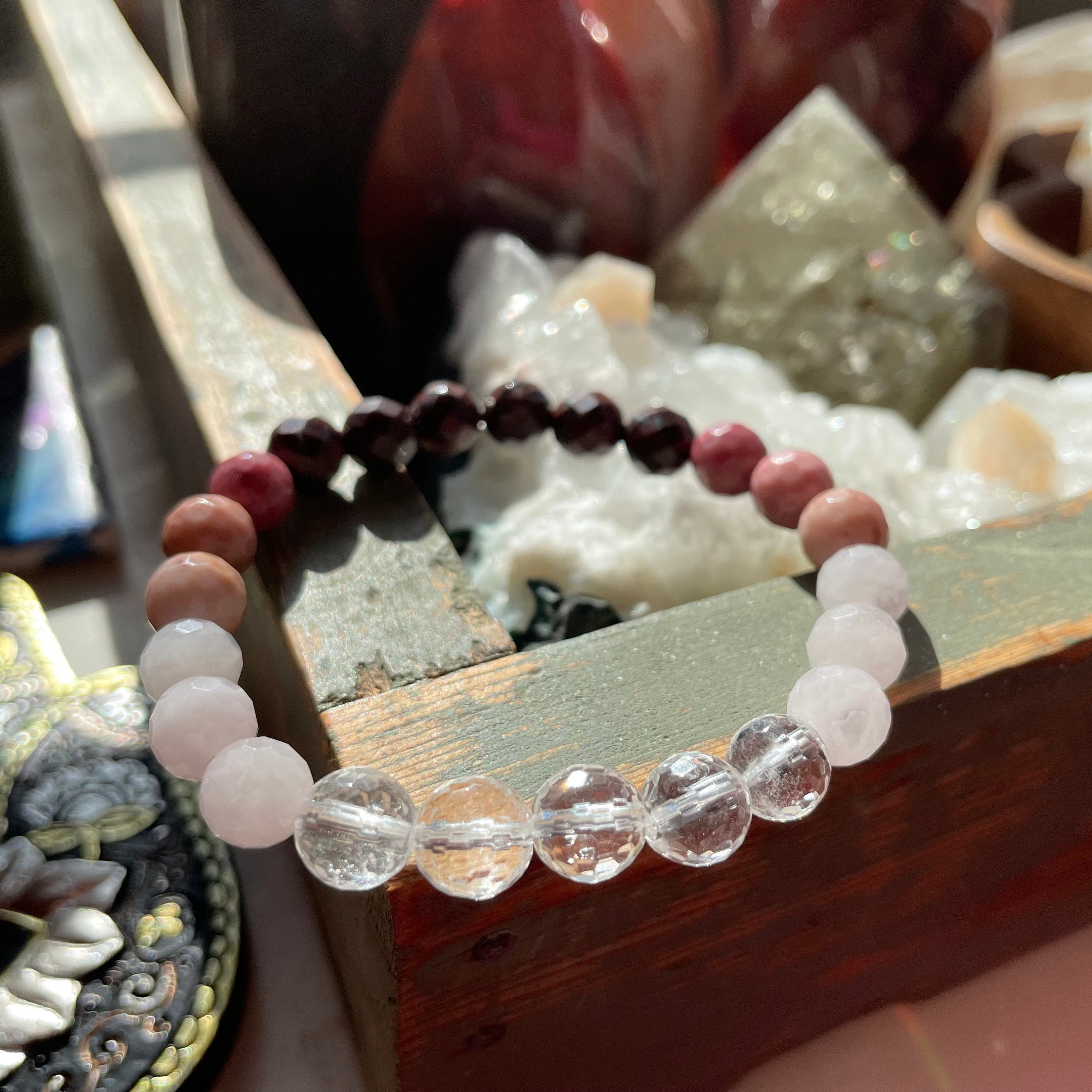 Rose Quartz Healing Crystal Bracelet with Heart Charm | For Unconditional  Love & Acceptance – Seetara