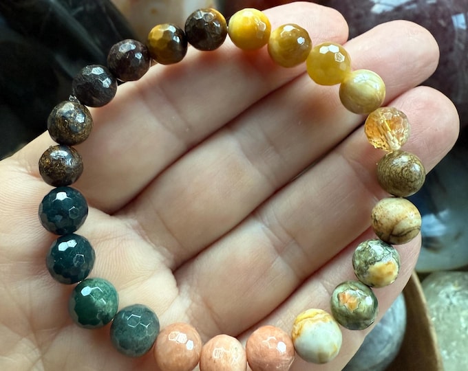 Terra Sol Bracelet | Bronzite, Moss Agate, Indian Agate, Sunstone, Agate, Jasper, Citrine, + Tiger Eye | Spiritual Junkies