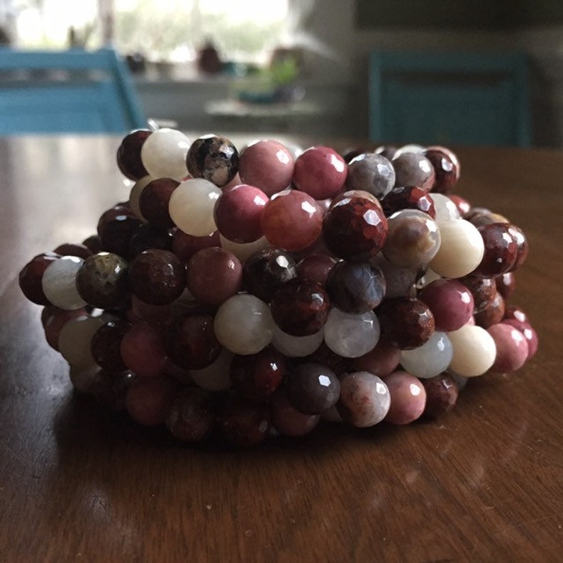 Healing Heart Red Jasper Moonstone Rhodonite Crazy Lace Etsy