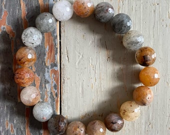 Chunky Rutile Quartz Bracelet | 10 mm | Spiritual Junkies | Yoga + Meditation | Stackable Mala Beads