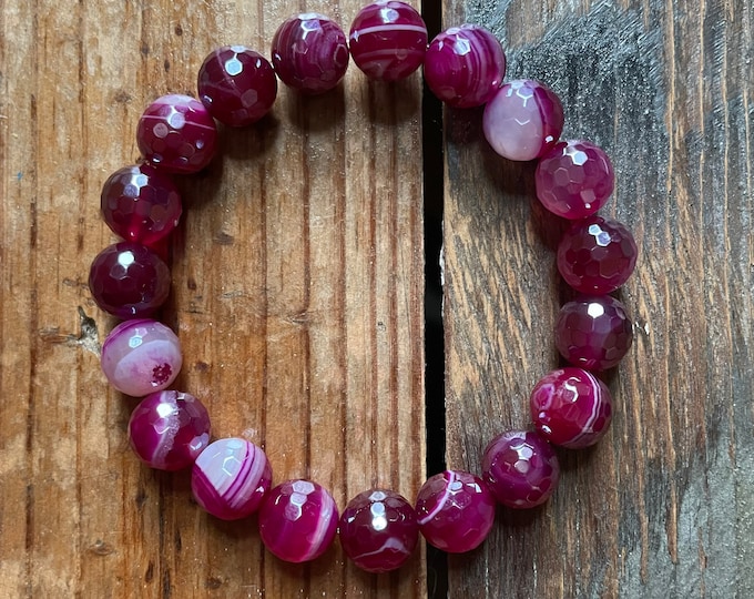 Mystic Mermaid Orchid Agate Bracelet | Plated Agate | Chunky 10 mm | Spiritual Junkies | Yoga Jewelry | Stackable Mala Bracelet