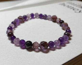 Melodious Mini Bracelet | Melody Stone, Amethyst + Garnet Bracelet | 6 mm | Spiritual Junkies | Yoga + Meditation | Mala Beads