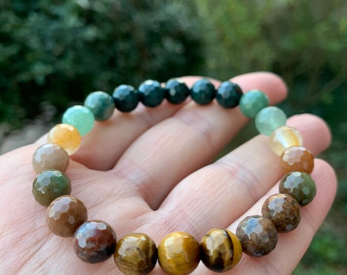 Libra New Moon Bracelet | Bloodstone, Aventurine, Citrine, Indian Agate + Tiger Eye | Spiritual Junkies | Yoga Mala Beads