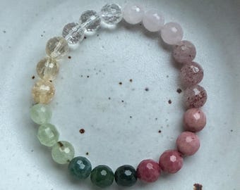 Love Potion 333 Bracelet | Rainbow Gemstones | 8 mm | Spiritual Junkies | Yoga + Meditation | Mala Beads