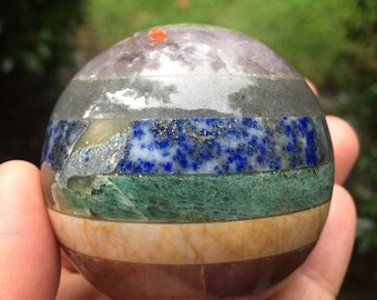 Large Chakra Sphere | Reiki Love Infused | Spiritual Junkies | Chakra Balancing | Healing Crystal + Gemstone | Bonded Sphere
