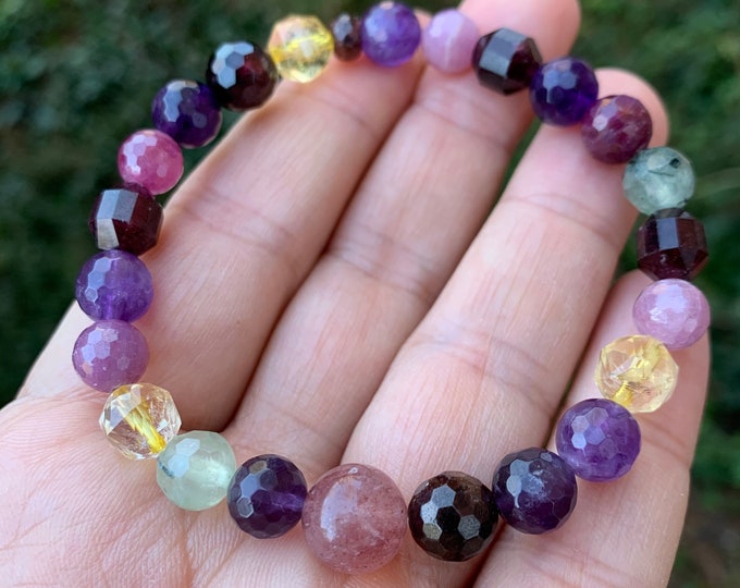 Love Shack Bracelet | Amethyst, Ruby, Prehnite, Garnet, Citrine + Strawberry Quartz | Spiritual Junkies | Yoga