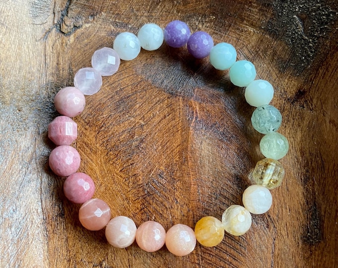 Prism Bracelet | Rainbow Gemstones | 8 mm | Spiritual Junkies | Yoga + Meditation | Mala Beads