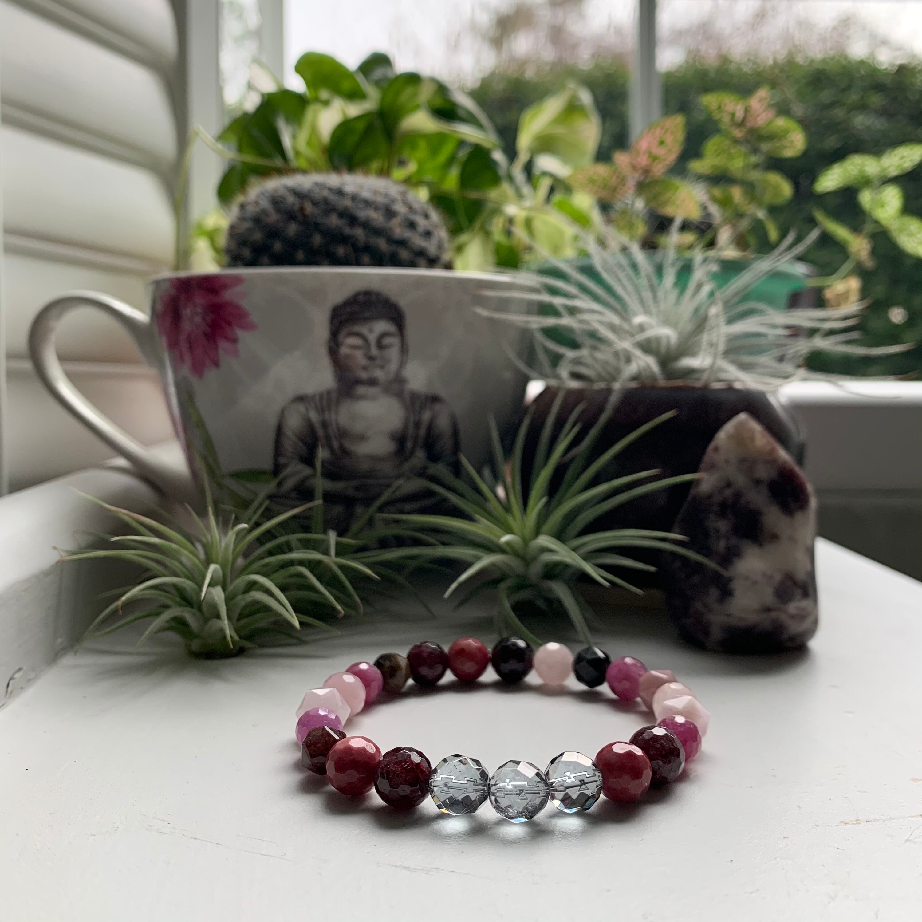 Rustic Romance Opeanable Flower Bracelet Garnet – The Chandi Studio