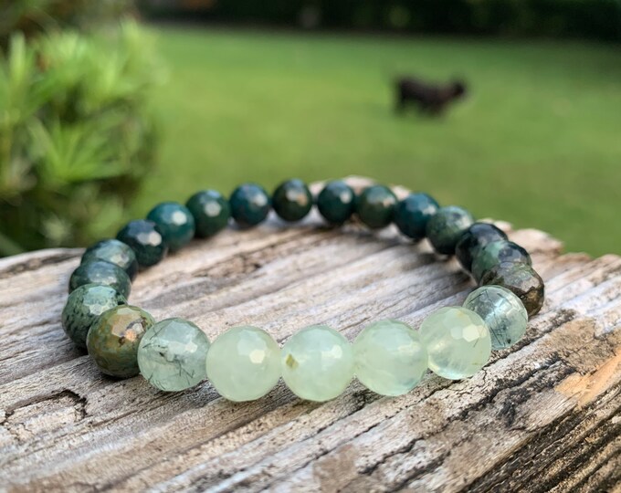 Heartsong Bracelet | Bloodstone Jasper, Kambaba Jasper + Prehnite Bracelet | Spiritual Junkies | Yoga + Meditation