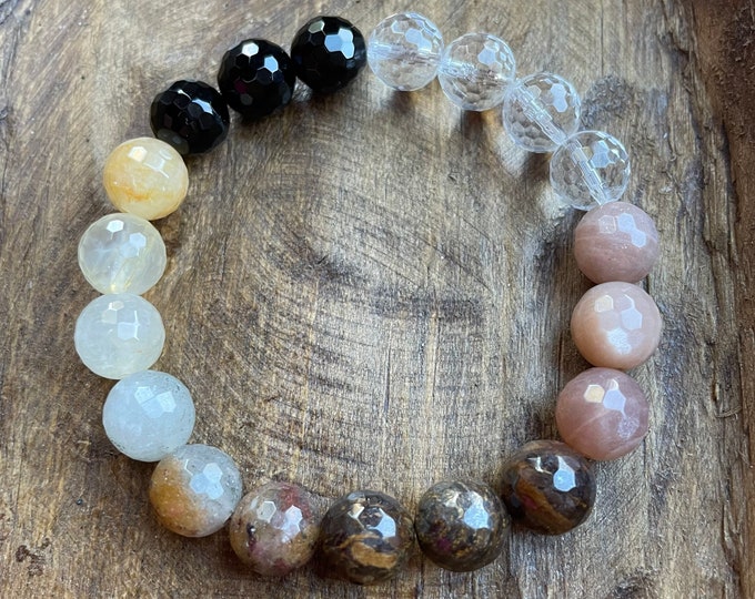 Chunky Manifest that Ish Bracelet | Quartz, Onyx, Citrine, Bronzite, Garnet + Sunstone | 10 mm | Spiritual Junkies