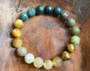 Moolah Bracelet | Chunky Bloodstone, Agate, Tiger Eye, Citrine, Jade + Jasper | 10 mm | Spiritual Junkies